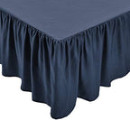 Amazon Basics Lightweight Ruffled Bed Skirt, Classic Style, Machine Washable, Fade and Wrinkle Resistant, 100% Microfiber with 16" Drop, Queen, Navy Blue - Image 4