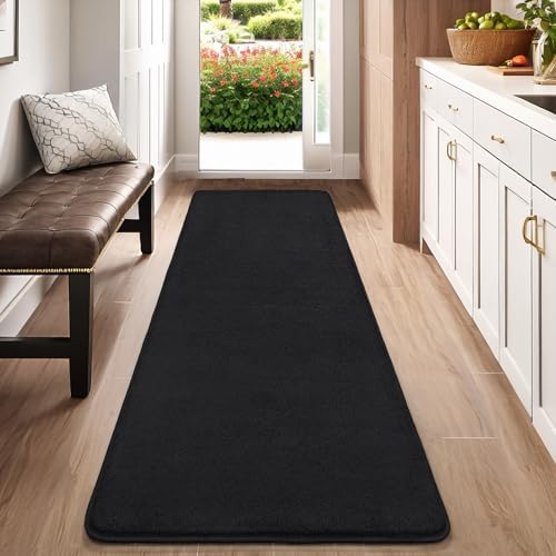 AROGAN 2x8 Runner Rug for Hallway, Long Runner Rugs Non Slip, Black - Image 2