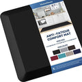 KitchenClouds Kitchen Mat Cushioned Anti Fatigue Kitchen Rug 0.8inch Water Resistant Non Slip Kitchen Rugs and Mats Standing Desk Mat Comfort Floor Mats for Kitchen Sink Office (17.3"x60",Black) by KitchenClouds