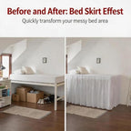 Dorm Bed Skirt Twin XL 30" Drop, College Dorm Room Essentials, White - Image 4