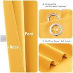 MIULEE Blackout Curtains for Bedroom 2 Panels 40 x 84 Inch Long Yellow - Image 4