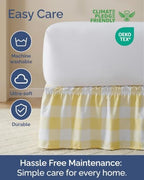 CGK Wrap Around Dust Ruffle Bed Skirt - King Size, 12" Inch, Yellow - Image 6