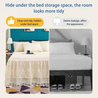 Double Lace Bed Skirt for King Bed - 17in. Drop, Easy Fit Ruffle Bedskirt Wrap Around Bed Skirt, Anti Wrinkle & Fade Resistant - Image 3