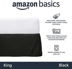 Amazon Basics Lightweight Pleated Bed Skirt, Machine Washable, Wrinkle and Fade Resistant, King, Black - Image 2