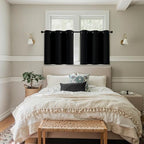 MIULEE Blackout Curtains for Bedroom 2 Panels 40 x 36 Inch Long Black - Image 7
