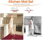 TranquilRelax 4/5 Inch Anti Fatigue Kitchen Mats for Floor, Burgundy - Image 5
