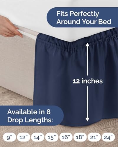 CGK Wrap Around Bed Skirt - College Dorm Room - 12" Inch, Twin/Twin XL - Image 4