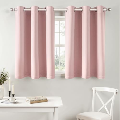 MIULEE Blackout Curtains for Bedroom 2 Panels 40 x 36 Inch Long Pink by MIULEE