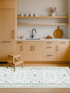 Hazo Haus Washable Oushak 2x6 Bathroom Runner Rug, Eclectic Boho Floral Pastel, Non Slip Low Pile Stain Resistant Small Throw Rug for Bedroom, Laundry Room, Powder Room, Cream Green - Image 6