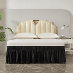 MEILA Wrap Around Elastic Bed Skirt for Queen & King Beds, 12" Drop, Black - Image 2