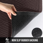 HIYARD Sturdy Front Door Mat, Absorbent Muddy Dirt Resist Welcome Door Mats Outdoor Indoor, Stain and Fade Resistant, Non-Slip Rubber Backing Low Profile Doormat for Entryway, 47×32, Coffee - Image 4