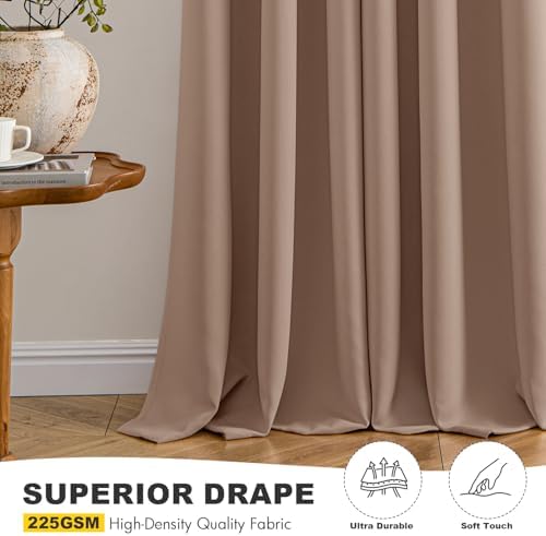 MIULEE Blackout Curtains for Bedroom 2 Panels 40 x 72 Inch Long Cappuccino - Image 5