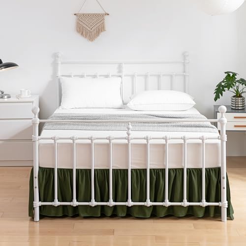 Bed Skirt Queen Size Ruffled Bed Skirt with Split Corners - Image 2