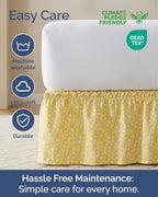 CGK Wrap Around Dust Ruffle Bed Skirt - Twin Size, 18" Inch, Yellow Meadow - Image 6