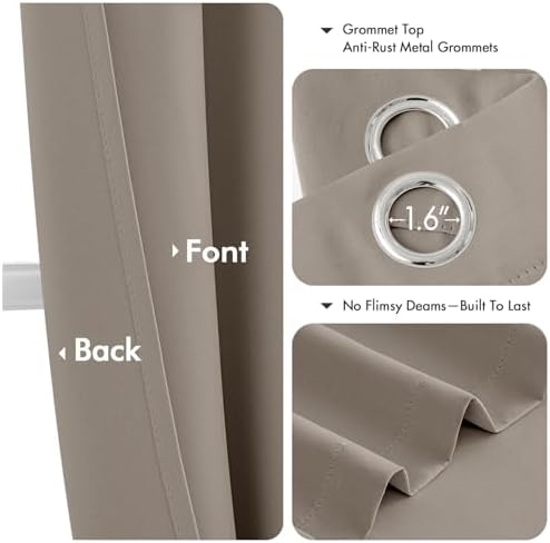 MIULEE Blackout Curtains for Bedroom 2 Panels 40 x 54 Inch Long Stone - Image 4