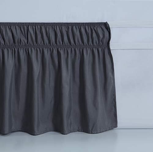 MEILA Wrap Around Bed Skirt for Twin & Full Beds, 18" Drop, Dark Grey - Image 4