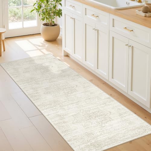 2x6 Runner Rug Non Slip,Washable Hallway Runner Rug,Beige - Image 3
