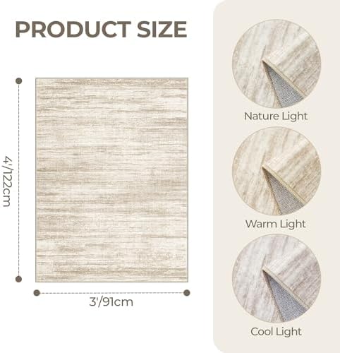3x4 Rugs for Entryway,Washable Area Rug,Brown - Image 2