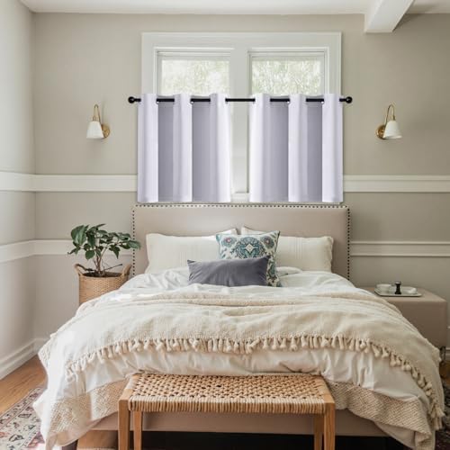 MIULEE Blackout Curtains for Bedroom 2 Panels 40x36 Inch Long Greyish White - Image 7