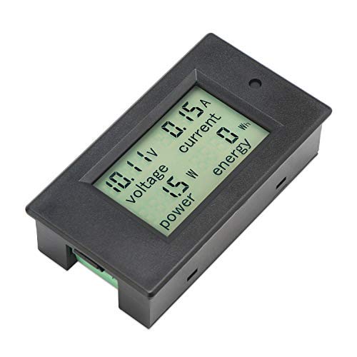 DROK DC Power Meter, 8-100V 100A Volt Amp Watt Meter, LCD Display Multimeter Voltage Current Energy RV Battery Monitor Voltmeter Ammeter Wattmeter with 100A Battery Shunt