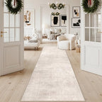Abstract 3x10 Kitchen Rug Runners - Washable 10ft Hardwood Sink Rugs Non-Slip Hallway Entryway Area Rugs Soft Floor Mat Indoor Farmhouse Carpet for Bathroom Living Room Bedroom (3x10,Beige/Cream) - Image 6