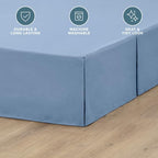 Bare Home Bed Skirt 15-Inch Drop 1800 Ultra-Soft (Twin, Coronet Blue) - Image 3