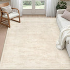 6x6 Area Rugs Living Room: Bedroom Washable Carpet Retro Beige by Luxturiy