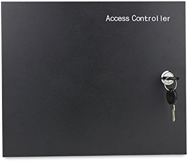 MENGQI-CONTROL 4 Doors IP Based Security Access Control Kit with Metal Case 110V Power Box RFID Reader+Infrared Exit Button+Desktop Enroll Reader+RFID Keychains/Cards APP remotely Open Door