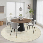 Round Area Rug Living Room: 6 ft Modern Washable Carpet Taupe - Image 4