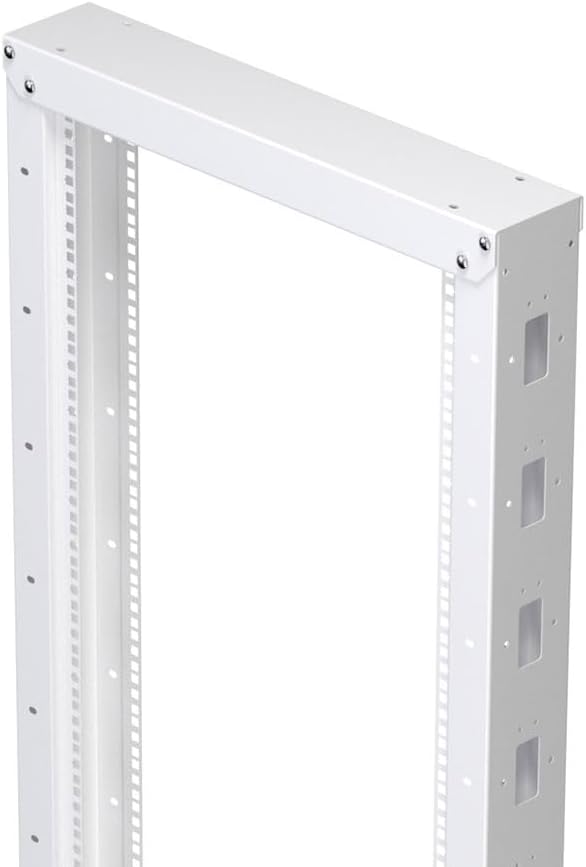 NavePoint 42U 2 Post Rack Open Frame Server Rack for 19 Inch Equipment, AV, Networking, Data & IT Devices, 2-Post Rack 42U with Wheels, 661lbs Weight Capacity, White