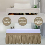 PureFit Wrap Around Ruffled Bed Skirt, Camel, Twin/Full - 22" Drop - Image 3