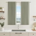 Guken 100% Blackout Sage Green Linen Curtains 45 Inch Long 2 Panels by Guken