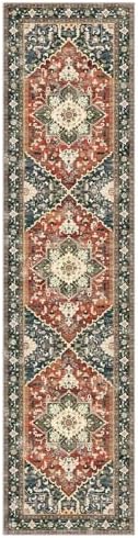 Yamaziot Washable Runner Rug, 2x8 Non-Slip Boho Vintage Hallway Kitchen Rug - Image 2
