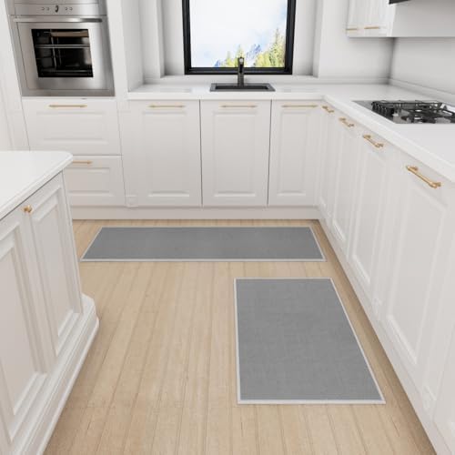 SUMLANS Kitchen Mat for Floor, Washable Non Slip Rugs, Grey - Image 5
