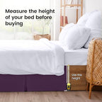 Queen Size Pleated Bed Skirt, Hides Under-Bed Storage 16 Inch Drop, Purple - Image 4