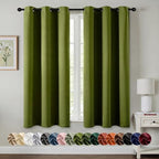 MIULEE Blackout Curtains for Bedroom 2 Panel 40"x54" Long Light Olive Green by MIULEE