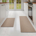 YDKGL Kitchen Mat Kitchen Rugs Sets of 2 PCS Non Slip Brown 17"x30"+17"x59" by YDKGL