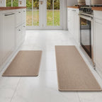 YDKGL Kitchen Mat Kitchen Rugs Sets of 2 PCS Non Slip Brown 17"x30"+17"x59" by YDKGL