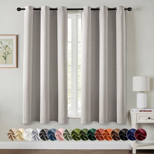 MIULEE Blackout Curtains for Bedroom 2 Panels 40 x 45 Inch Long Cobblestone by MIULEE