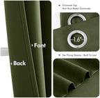 MIULEE Blackout Curtains for Bedroom 2 Panels 55 x 68 Inch Long Olive Green - Image 4