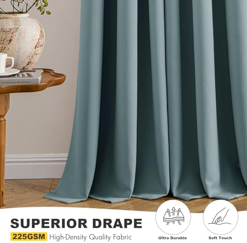 MIULEE Blackout Curtains for Bedroom 2 Panels 40 x 84 Inch Long Dusty Blue - Image 5
