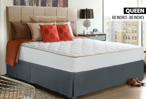 Utopia Bedding Queen Bed Skirt - 20 Pack - Soft Quadruple Pleated Ruffle - Easy Fit with 16 Inch Tailored Drop - Hotel & B&B Quality, Shrinkage and Fade Resistant (Queen, Grey) - Image 2