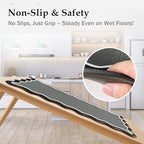 Arenarug Scalloped Kitchen Mats for Floor, Black Gray Kitchen Rugs Set of 2 - Image 4