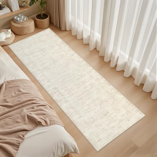 2x8 Hallway Washable Runner Rug:Neutral Kitchen Carpet Retro Beige - Image 3