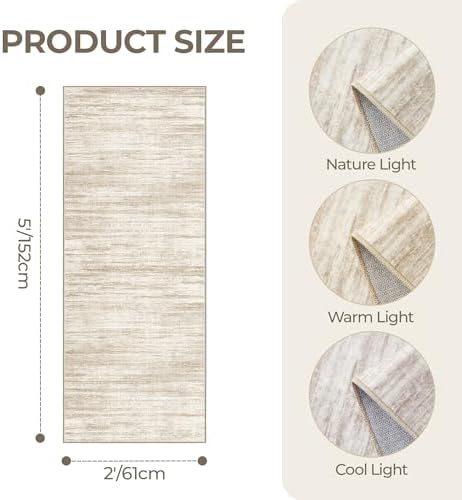 2x5 Rug Runners for Hallways Non Slip,Kitchen Rugs,Brown - Image 2