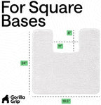 GORILLA GRIP Chenille Bath Rug Mat for Square Toilet Base, 24x19 White - Image 2