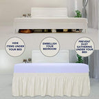 PureFit Wrap Around Ruffled Bed Skirt, Ivory, Twin/Full - 22" Drop - Image 3