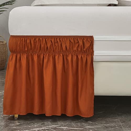 MEILA Wrap Around Bed Skirt for Twin & Full Beds, 14" Drop, Caramel - Image 3