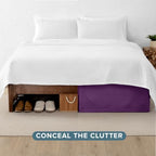 Bare Home Bed Skirt 15-Inch Drop 1800 Ultra-Soft (Queen, Plum) - Image 4
