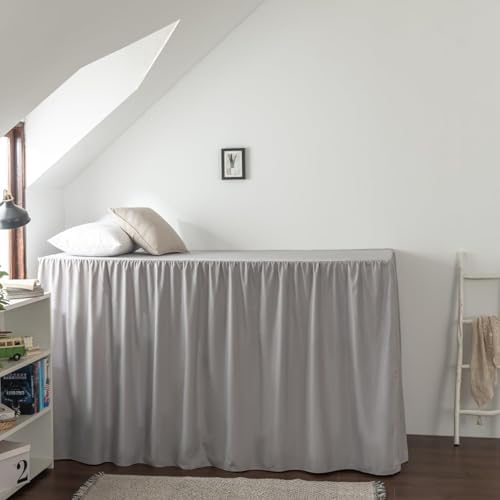 Dorm Room Bed Skirt Twin XL, College Dorm Essentials - Light Grey, 36 Inch by xuandian
